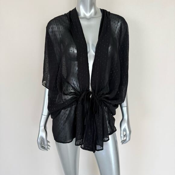 Gracia sheer black blouse oversized style S/M - Picture 1 of 5